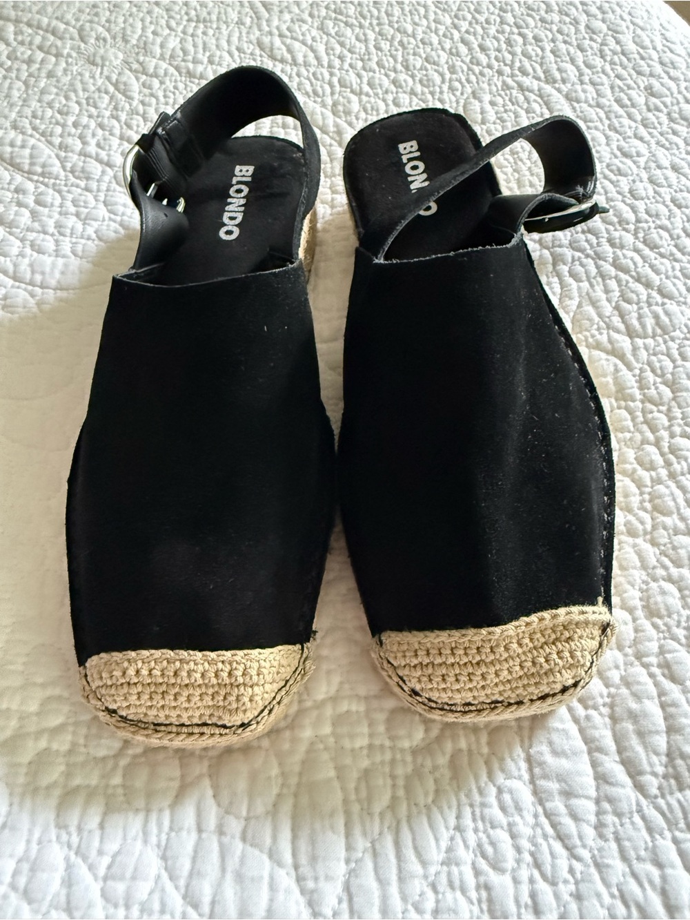 Like New Blondo Black Suede Hiliana Espadrilles 8.5